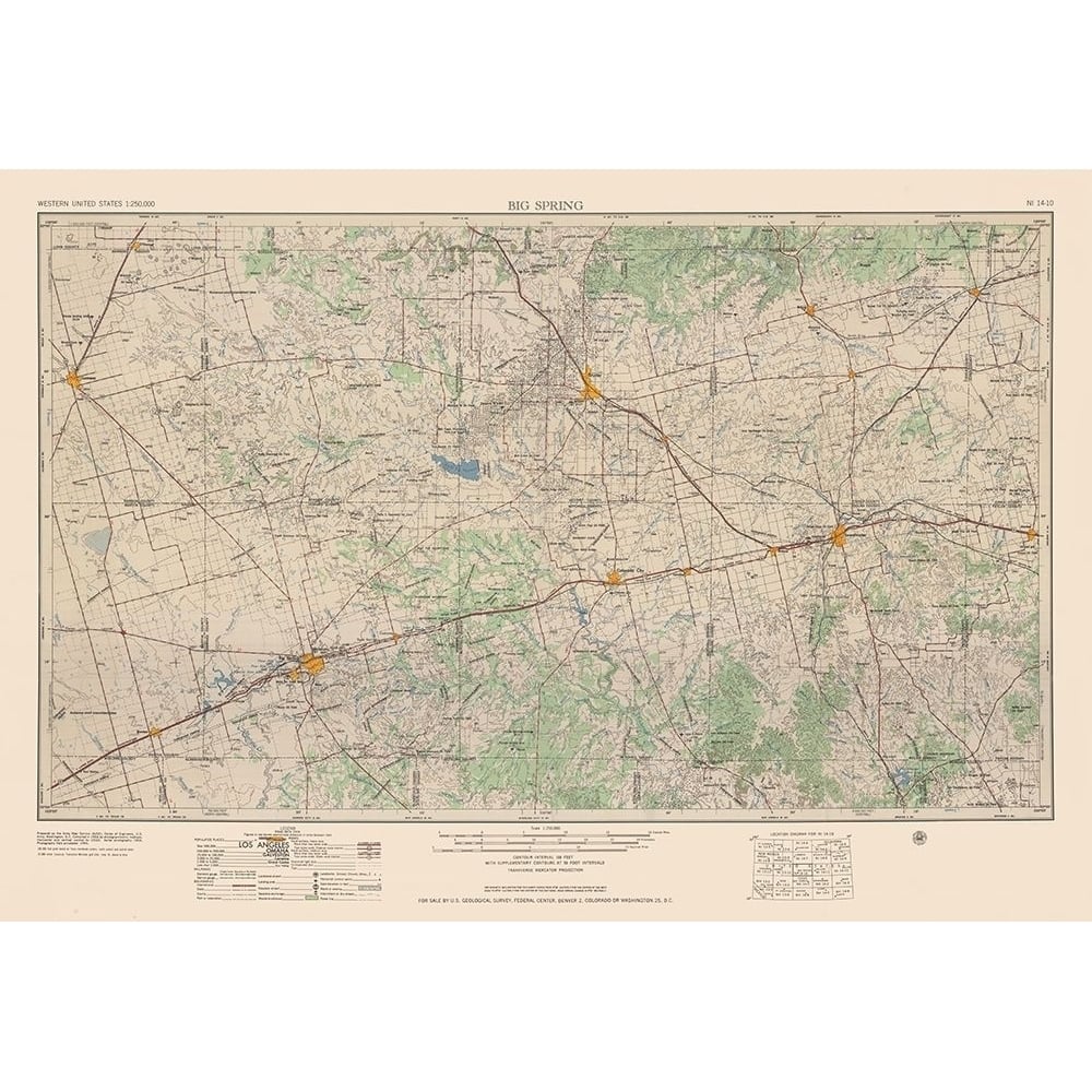 Big Spring Texas Quad - USGS 1954 Poster Print by USGS USGS-VARPDXTXBS0006 Image 1