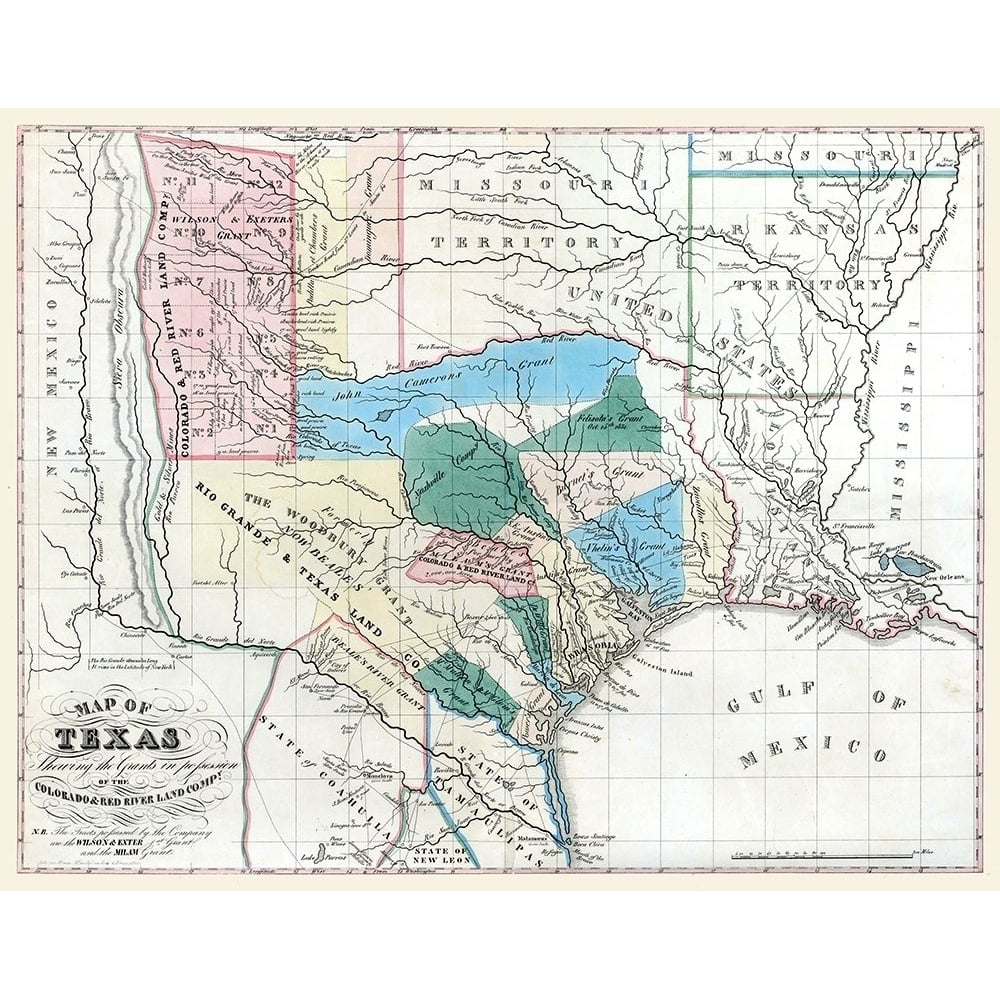 Texas - Colorado River - Konen Marche 1835 Poster Print by Marche Marche-VARPDXTXCR0001 Image 1