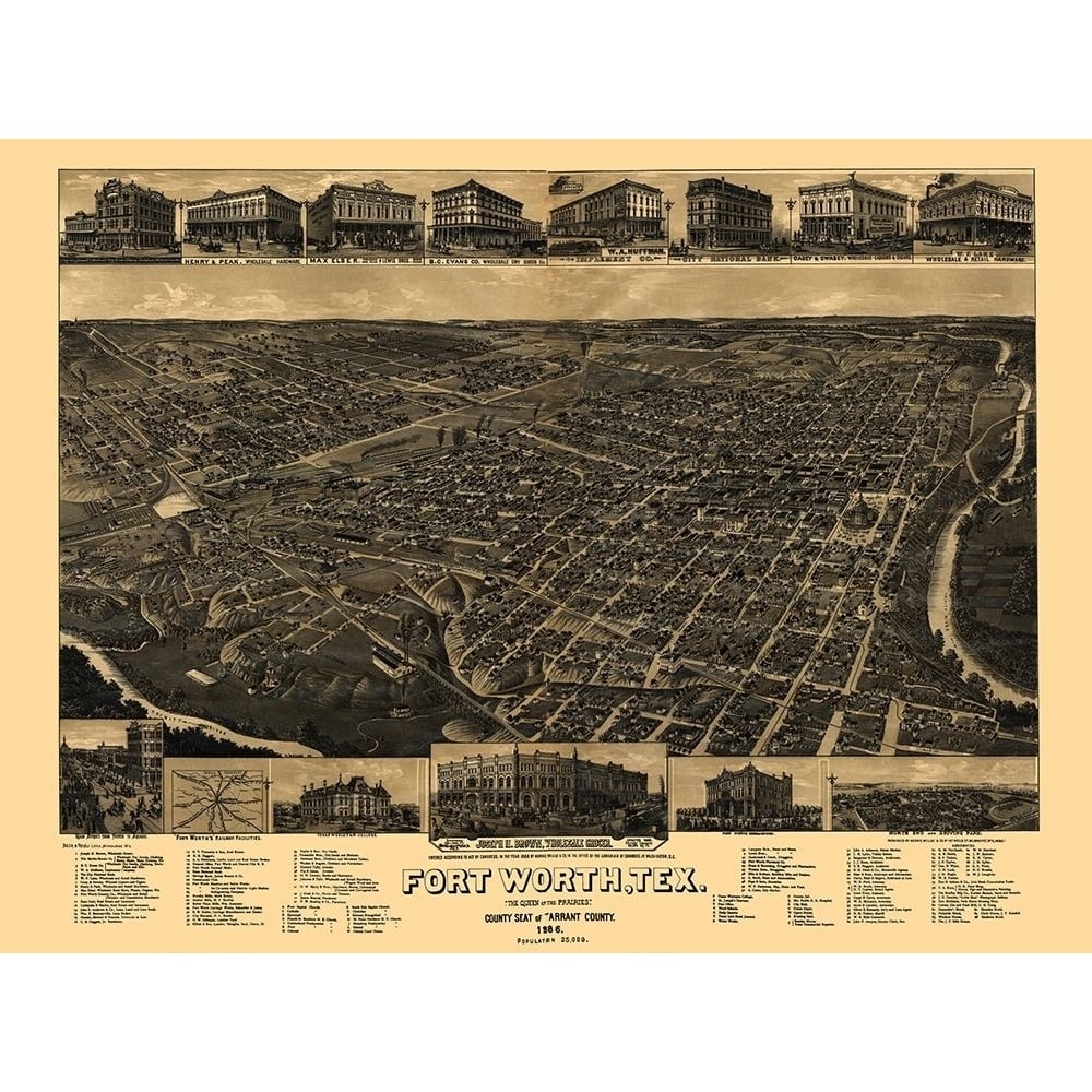 Fort Worth Texas - Beck 1885 Poster Print by Beck Beck-VARPDXTXFO0003 Image 1