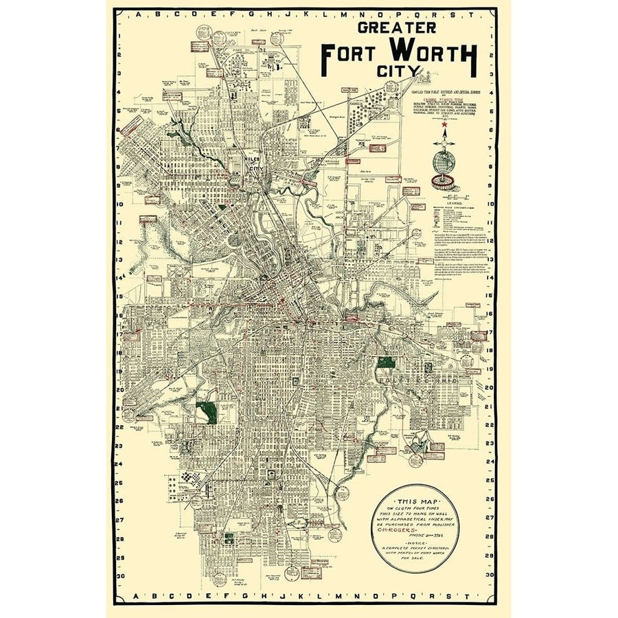 Fort Worth Texas - Rogers 1920 Poster Print by Rogers Rogers-VARPDXTXFO0005 Image 1