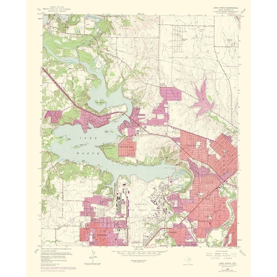 Lake Worth Texas Quad - USGS 1969 Poster Print by USGS USGS-VARPDXTXLW0002 Image 1