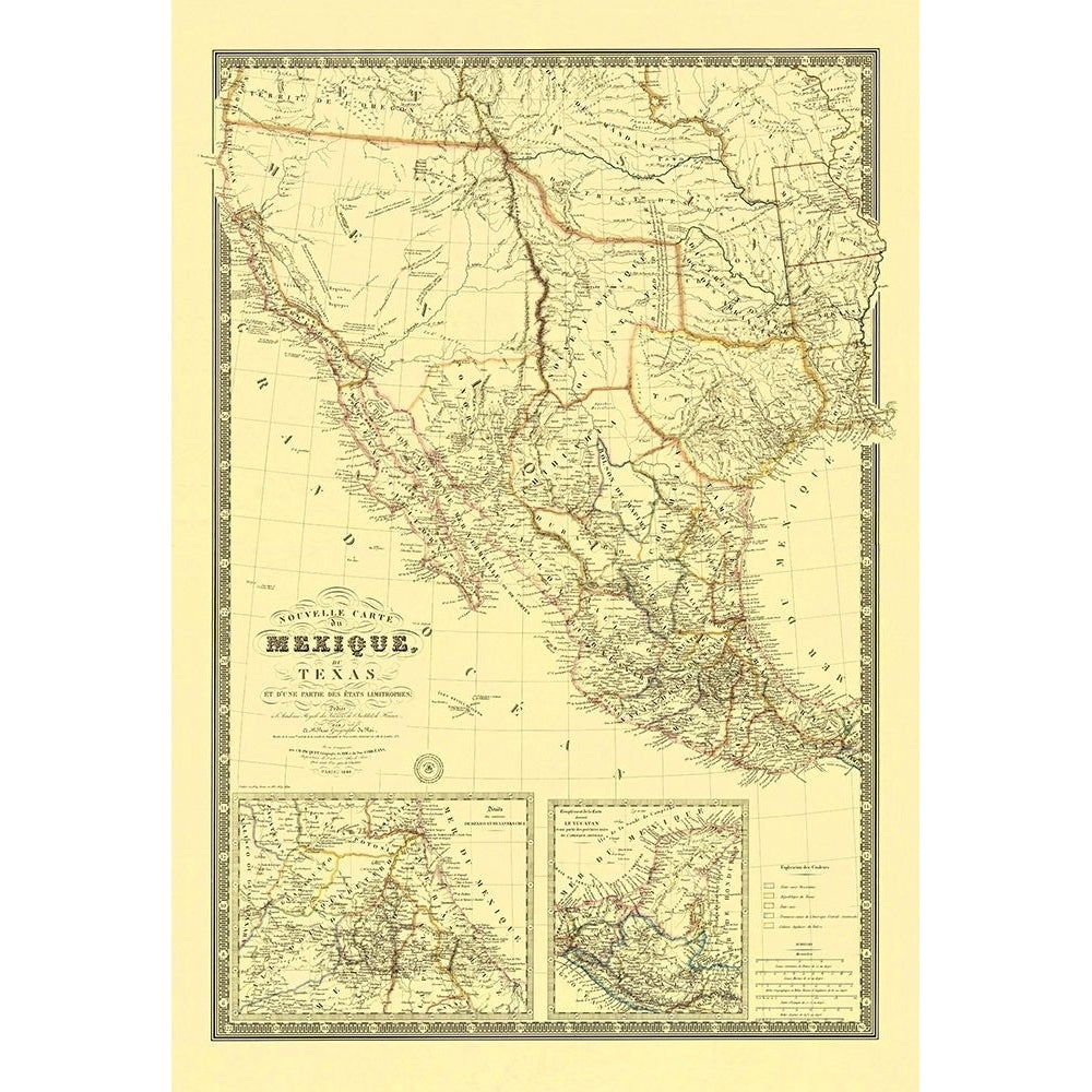 Map of Mexico and Texas - 1840 Poster Print by Unknown Unknown-VARPDXTXZZ0019 Image 1