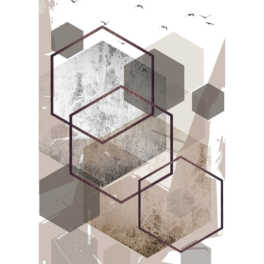 Abstract Hexagons Beige 1 Poster Print by Urban Epiphany Urban Epiphany-VARPDXUERC102A Image 1