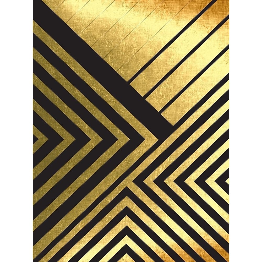 Black And Gold Geometric Lines 2 by Urban Epiphany-VARPDXUERC218B Image 1