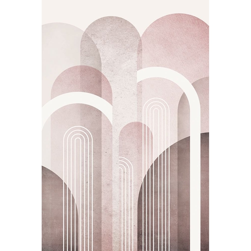 MidCentury Arches Pink Burgundy 1 Poster Print - Epiphany Urban-VARPDXUERC293A2 Image 1