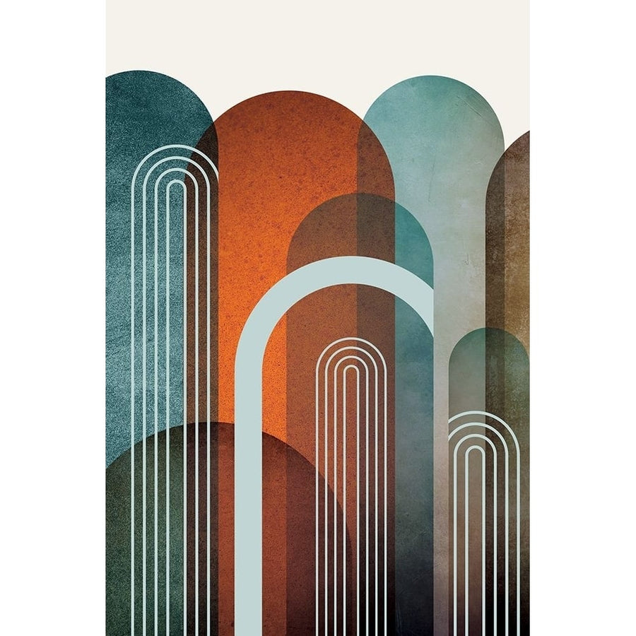 MidCentury Arches Teal Orange 1 Poster Print - Epiphany Urban-VARPDXUERC296A Image 1