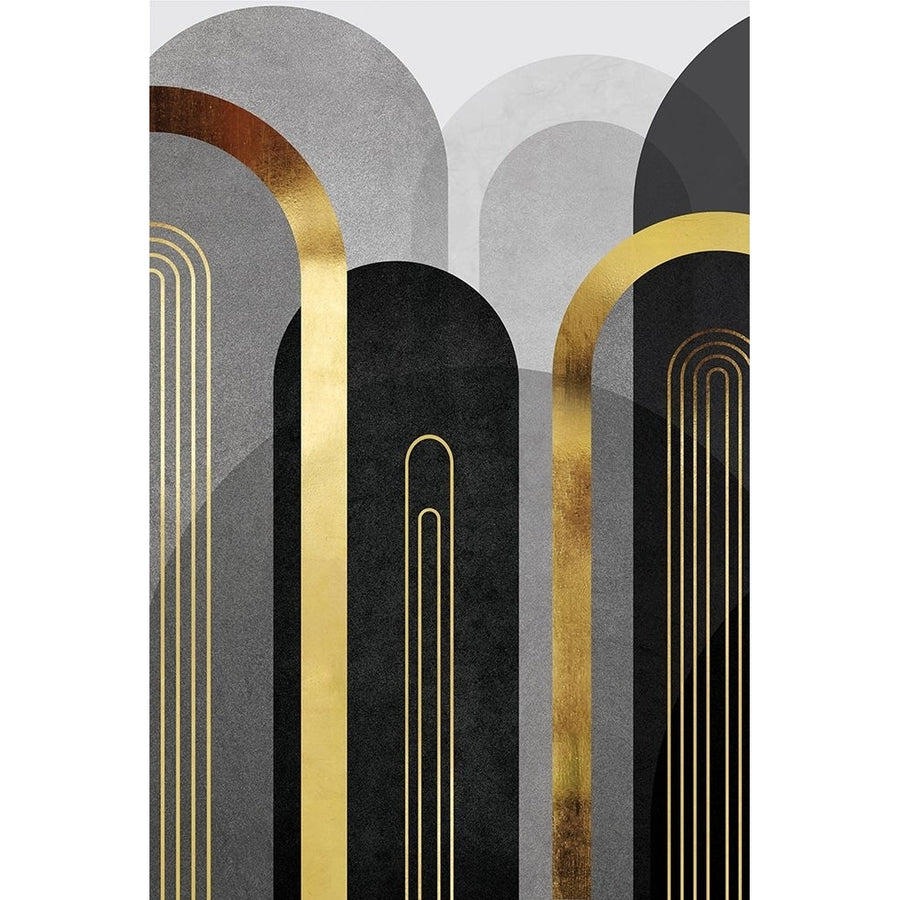 Mid Century Arches Black Gold 1 Poster Print - Epiphany Urban-VARPDXUERC291A Image 1