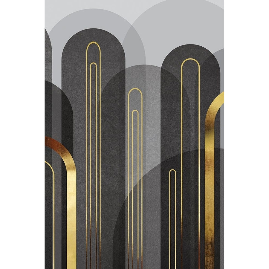 MidCentury Arches Black Gold 2 Poster Print - Epiphany Urban-VARPDXUERC291B Image 1