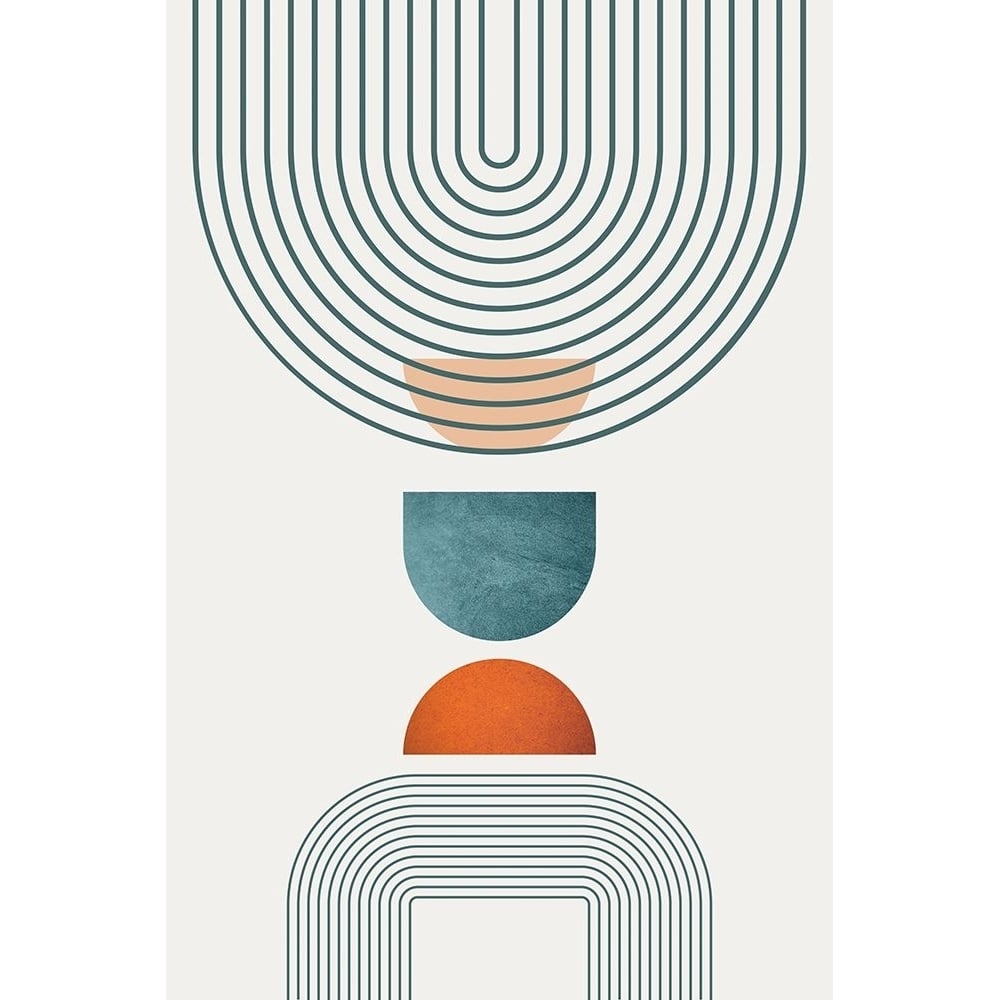 Minimalist Mid Century Orange Teal 1 Poster Print - Epiphany Urban-VARPDXUERC302A Image 1