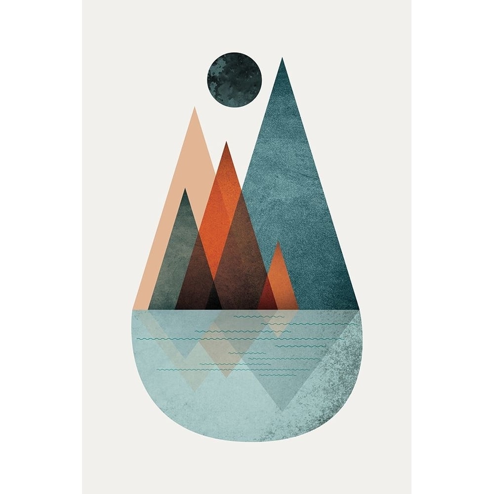 Minimalist Mid Century Orange Teal 2 Poster Print - Epiphany Urban-VARPDXUERC302B Image 1