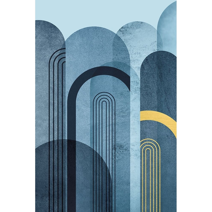 Mid Century Arches Navy Blue Poster Print - Epiphany Urban-VARPDXUERC306A Image 1