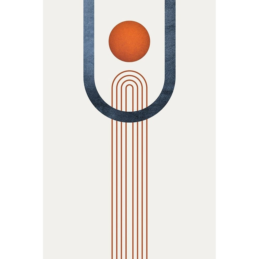 Minimalist Mid Century Orange Navy 3 Poster Print - Epiphany Urban-VARPDXUERC301C Image 1