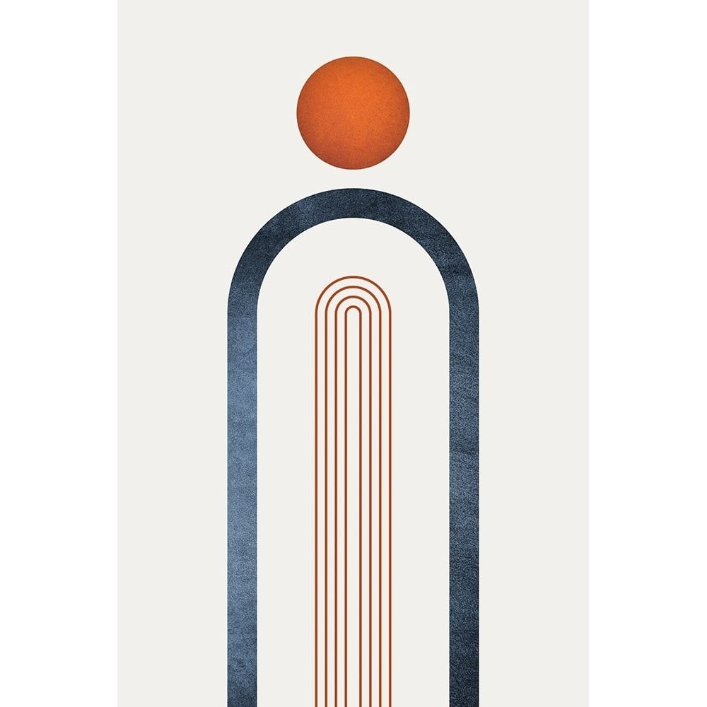 Minimalist Mid Century Orange Navy 1 Poster Print - Epiphany Urban-VARPDXUERC301A Image 1