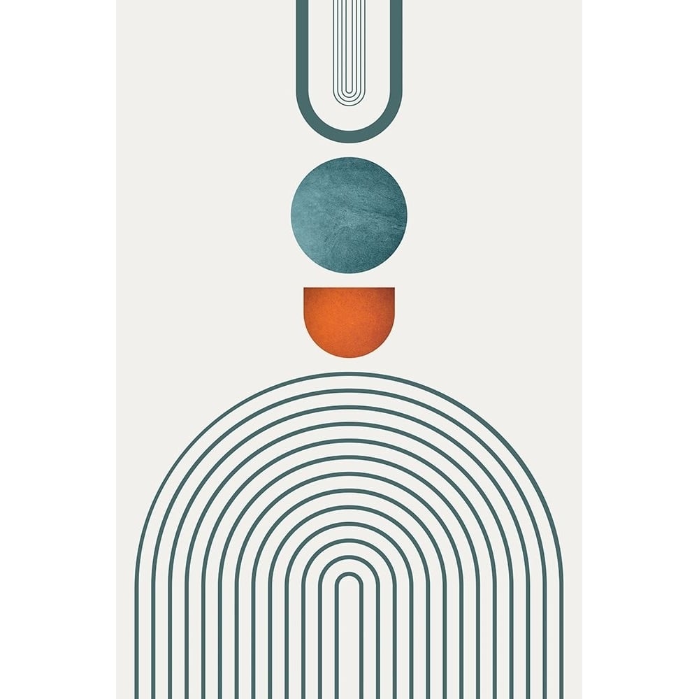 Minimalist Mid Century Orange Teal 3 Poster Print - Epiphany Urban-VARPDXUERC302C Image 1