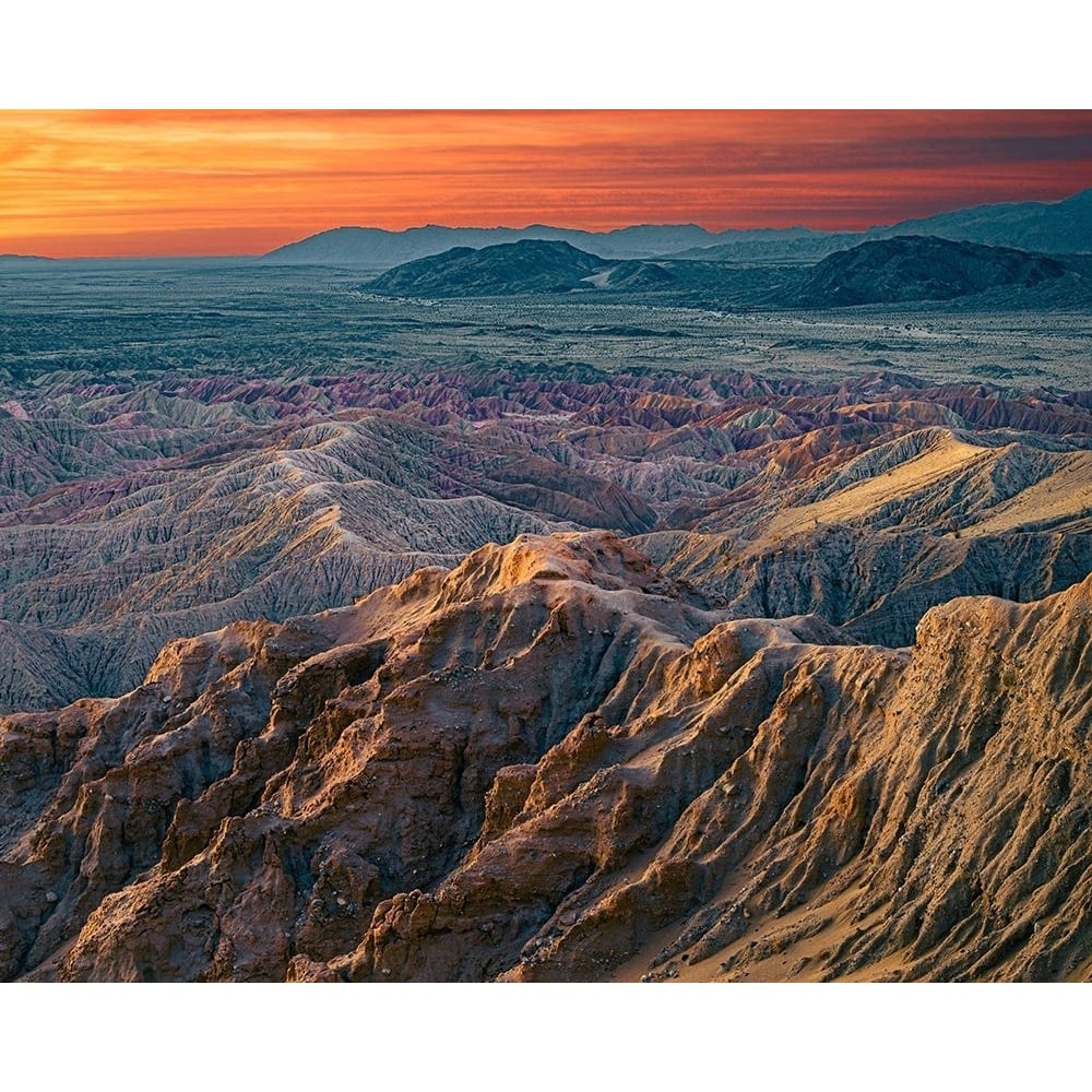 USA-California-Anza-Borrego Desert State Park. Barren desert landscape at sunrise. Poster Print - Gallery Image 1