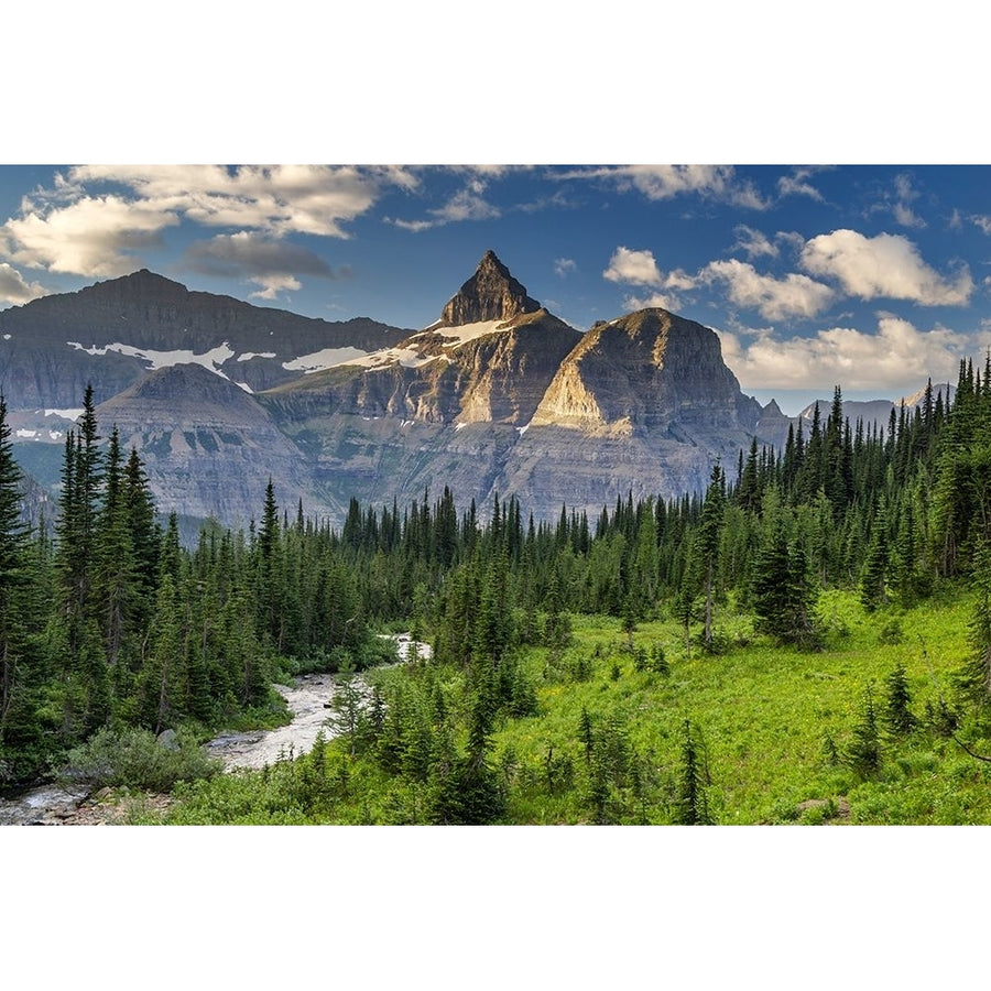 Thunderbird Mountain over Hole in the Wall Creek in Glacier National Park-Montana-USA Poster Print - Chuck Image 1