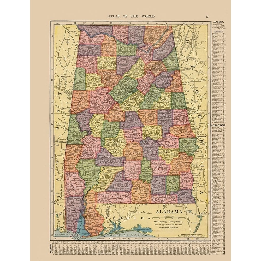 Alabama - Hammond 1910 Poster Print by Hammond Hammond-VARPDXUSAL0003 Image 1