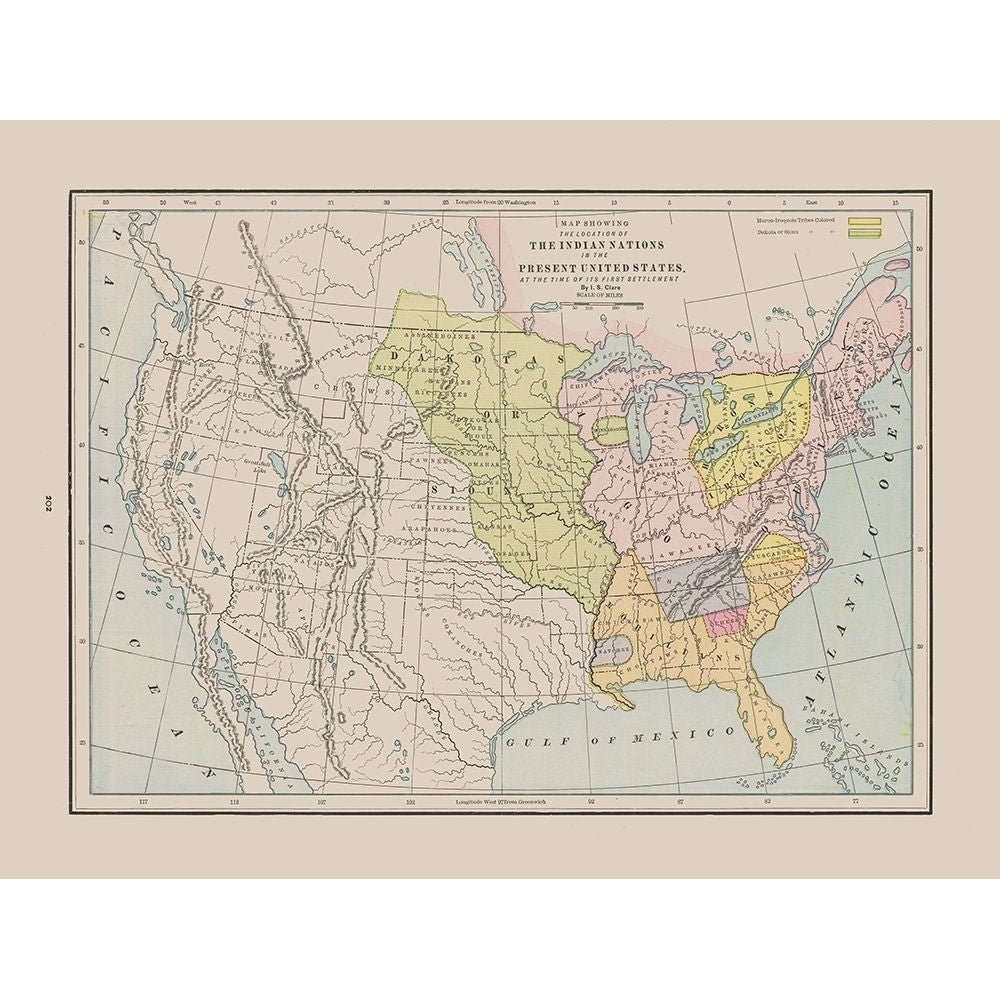 Indian Nations - First Settlement - Cram 1892 Poster Print by Cram Cram-VARPDXUSIN0017 Image 1