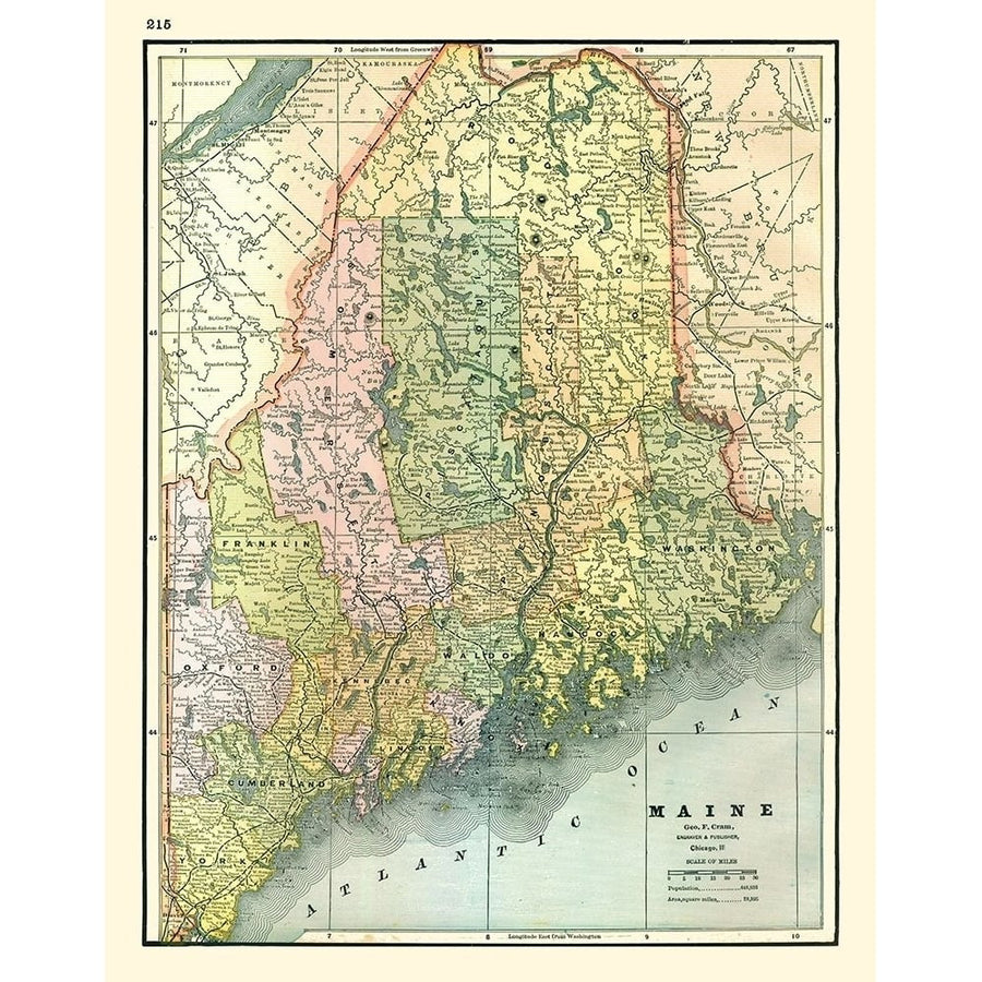 Maine - Johnson 1888 Poster Print by Johnson Johnson-VARPDXUSMA0009 Image 1