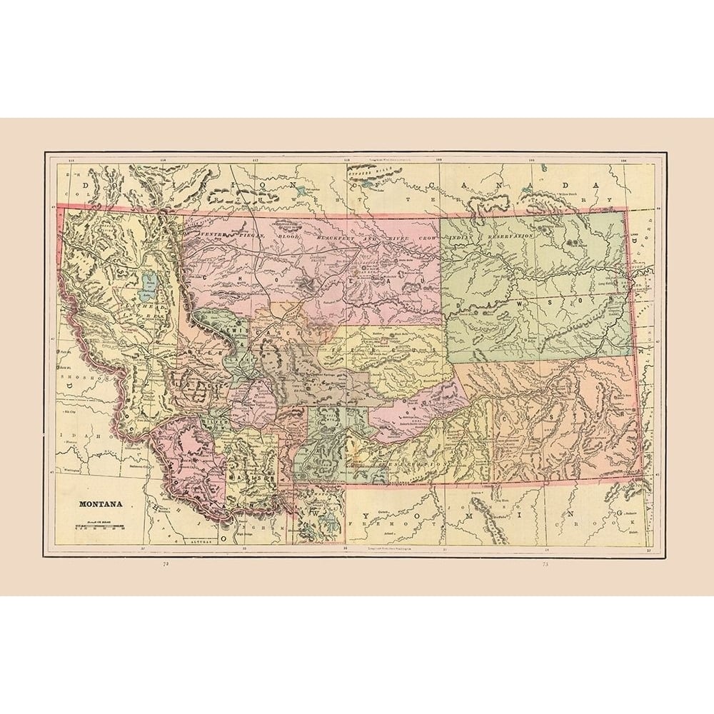 Montana - Cram 1892 Poster Print by Cram Cram-VARPDXUSMO0005 Image 1