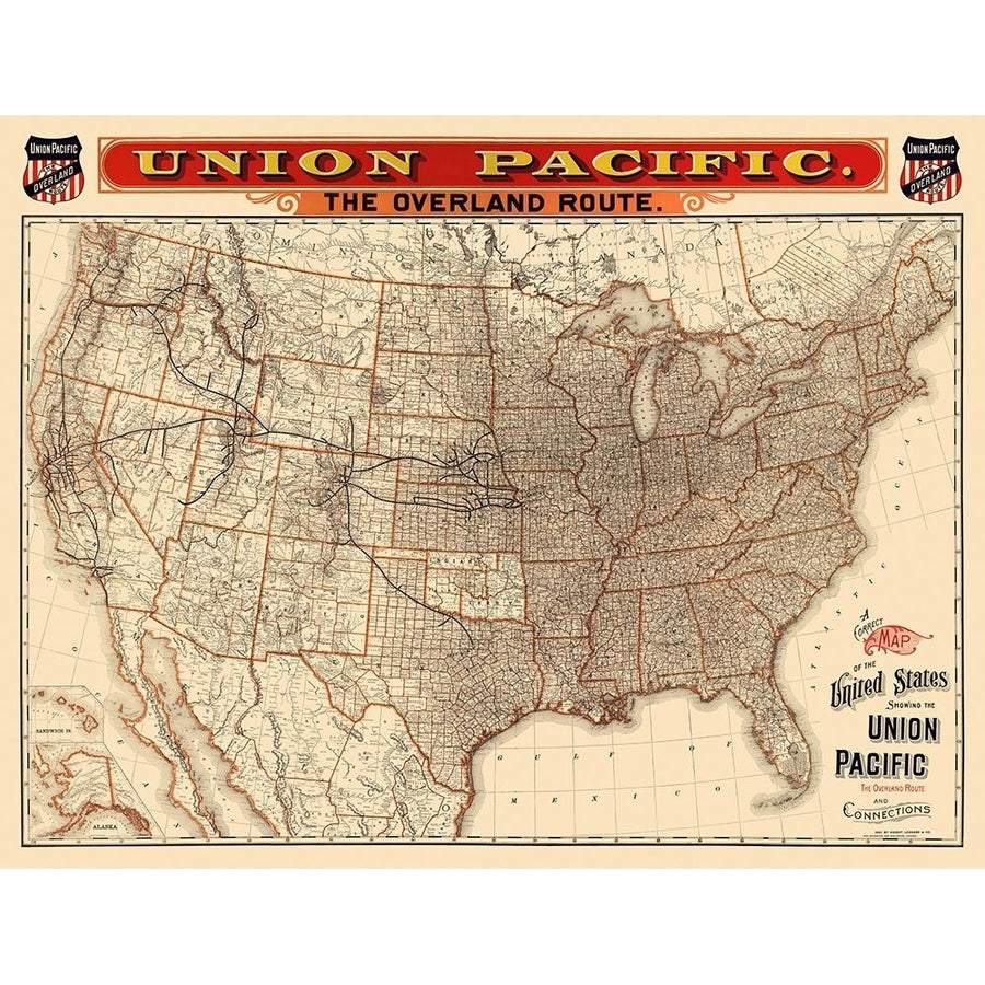 Union Pacific Railroad - Knight 1892 Poster Print by Knight Knight-VARPDXUSRW0006 Image 1