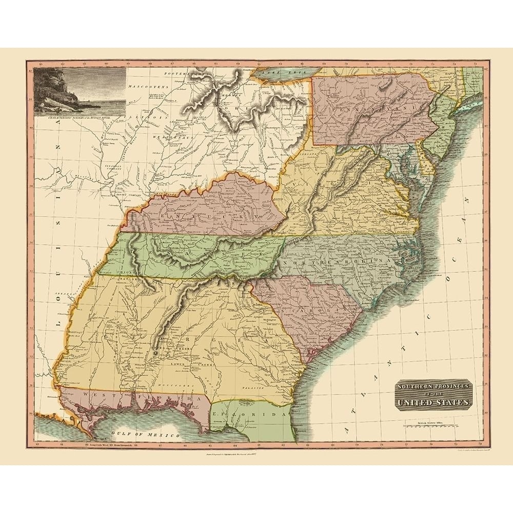 Southeastern United States - Thomson 1817 Poster Print by Thomson Thomson-VARPDXUSSO0002 Image 1