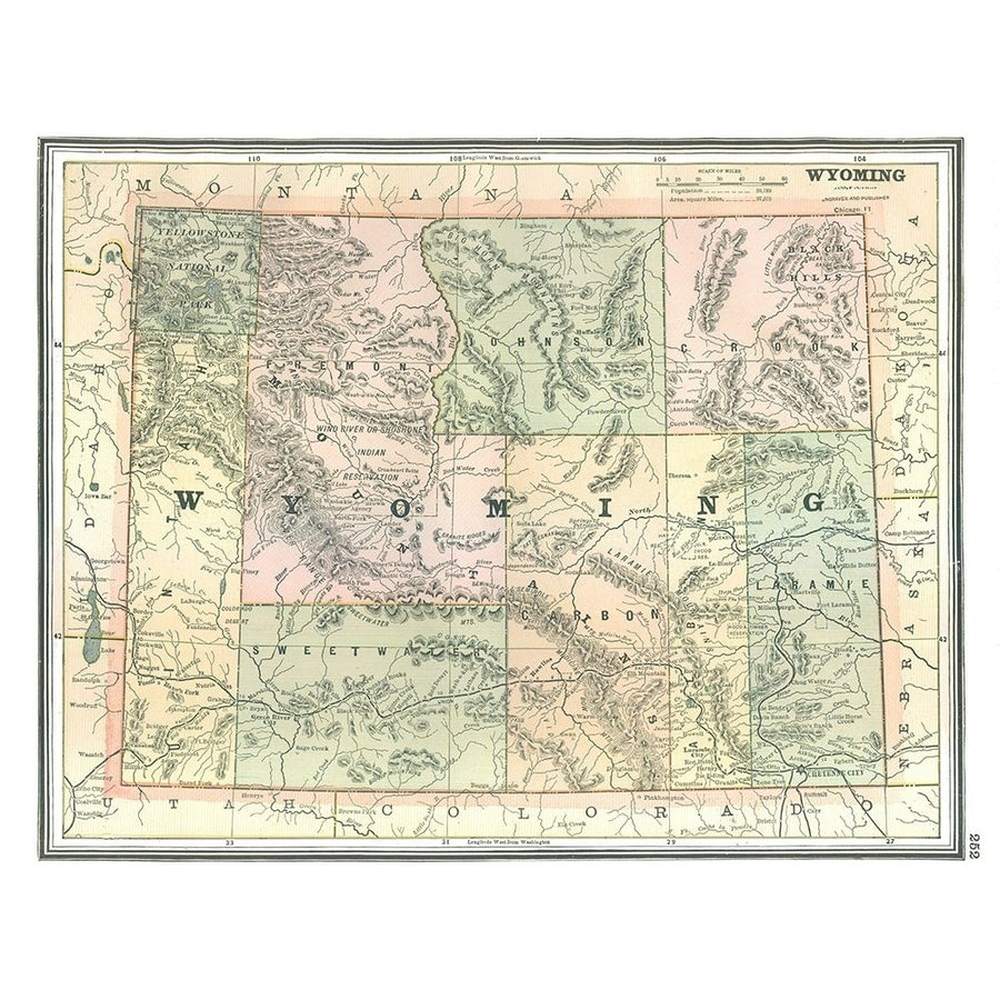 Wyoming - Johnson 1888 Poster Print by Johnson Johnson-VARPDXUSWY0004 Image 1