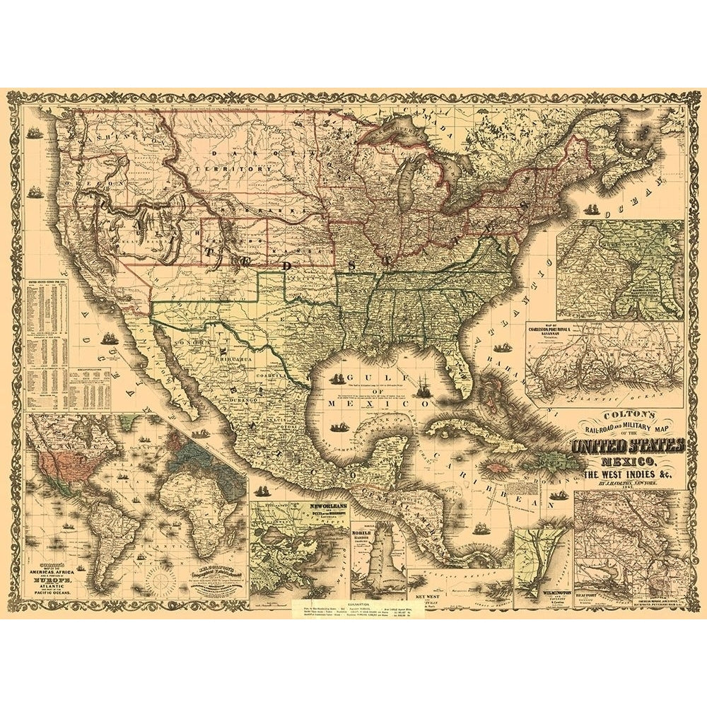 Railroads and Military US Mexico West Indies Poster Print by Colton Colton-VARPDXUSZZ0031 Image 1