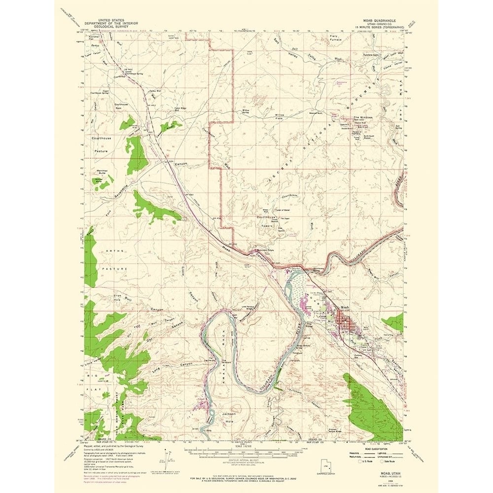 Moab Utah Quad - USGS 1959 Poster Print by USGS USGS-VARPDXUTMO0001 Image 1