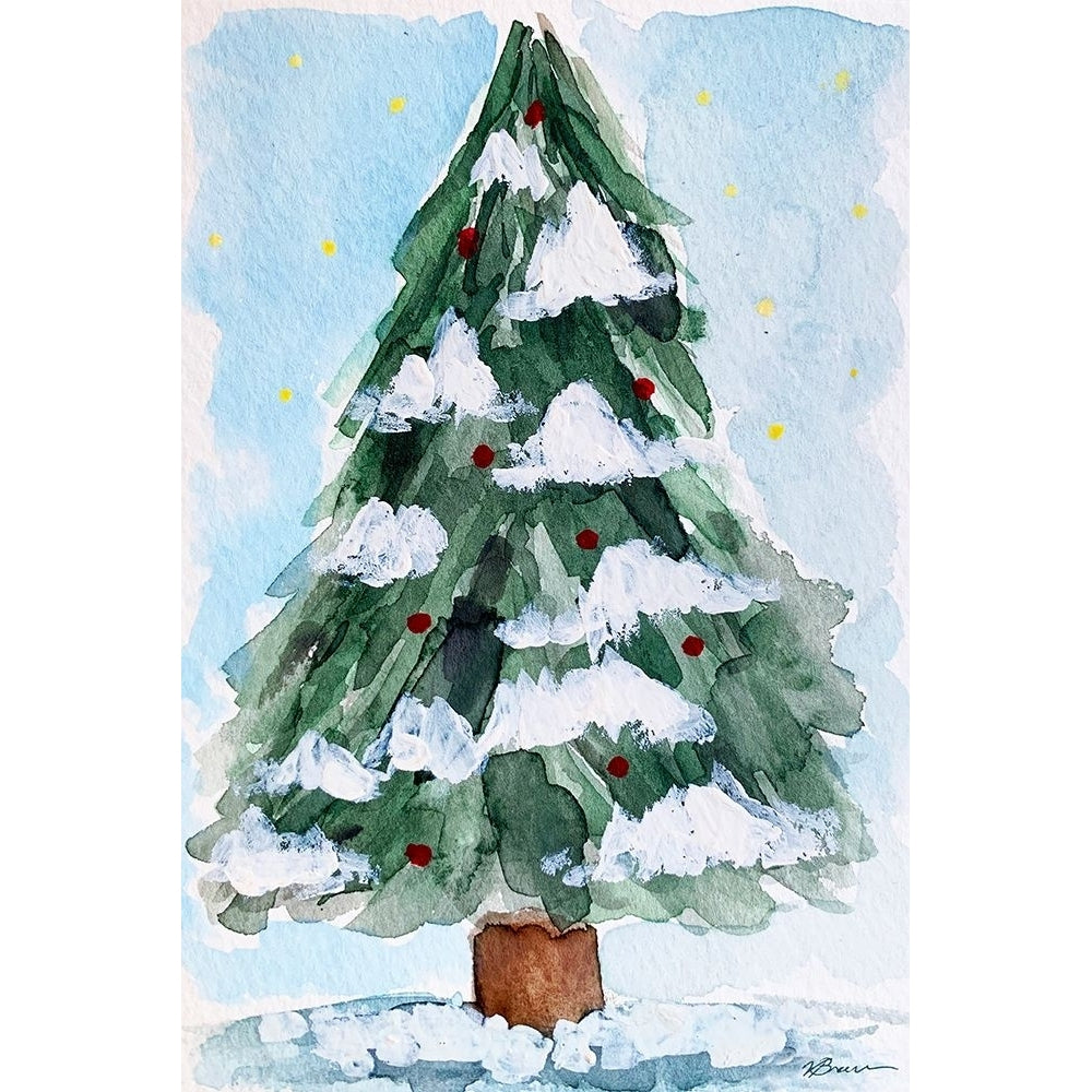 Christmas Tree Watercolor 2 Poster Print - Victoria Brown-VARPDXVBRC118B Image 1