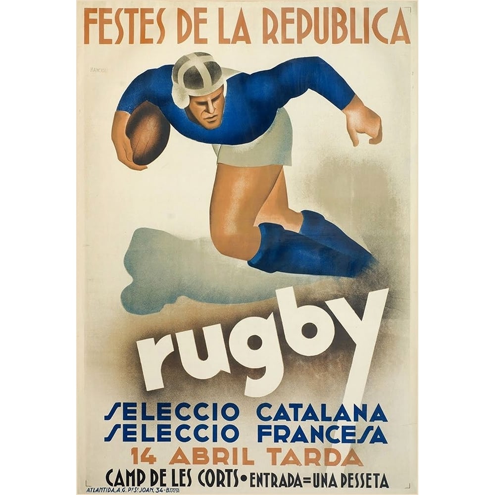 Rugby Poster Print - Apple Collection Vintage-VARPDXVINAPP116577 Image 1