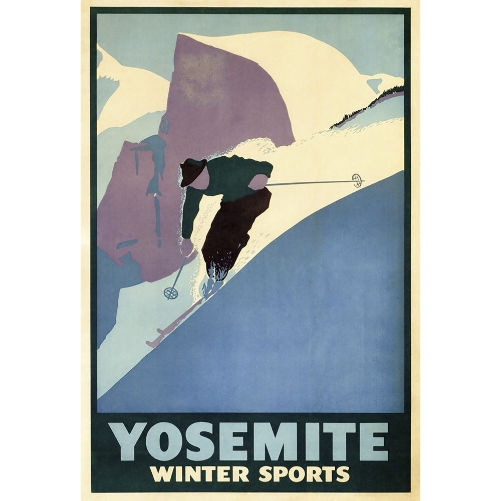 Yosemite Winter Sports Poster Print - Apple Collection Vintage-VARPDXVINAPP124321 Image 1