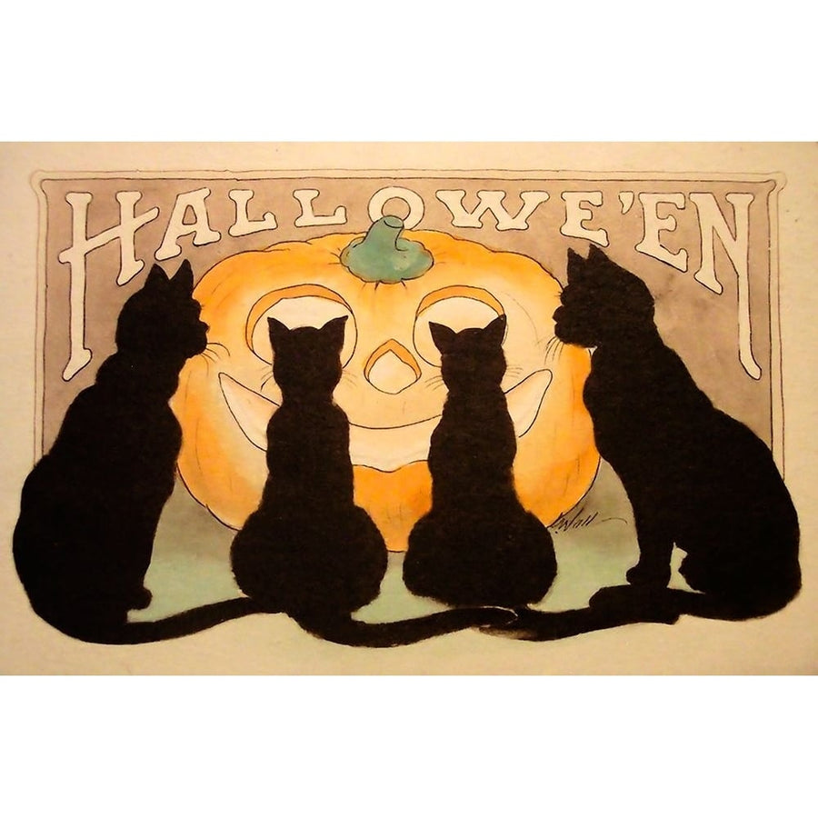 Halloween Black Cats Pumpkin.tif Poster Print - Apple Collection Vintage-VARPDXVINAPP149758 Image 1