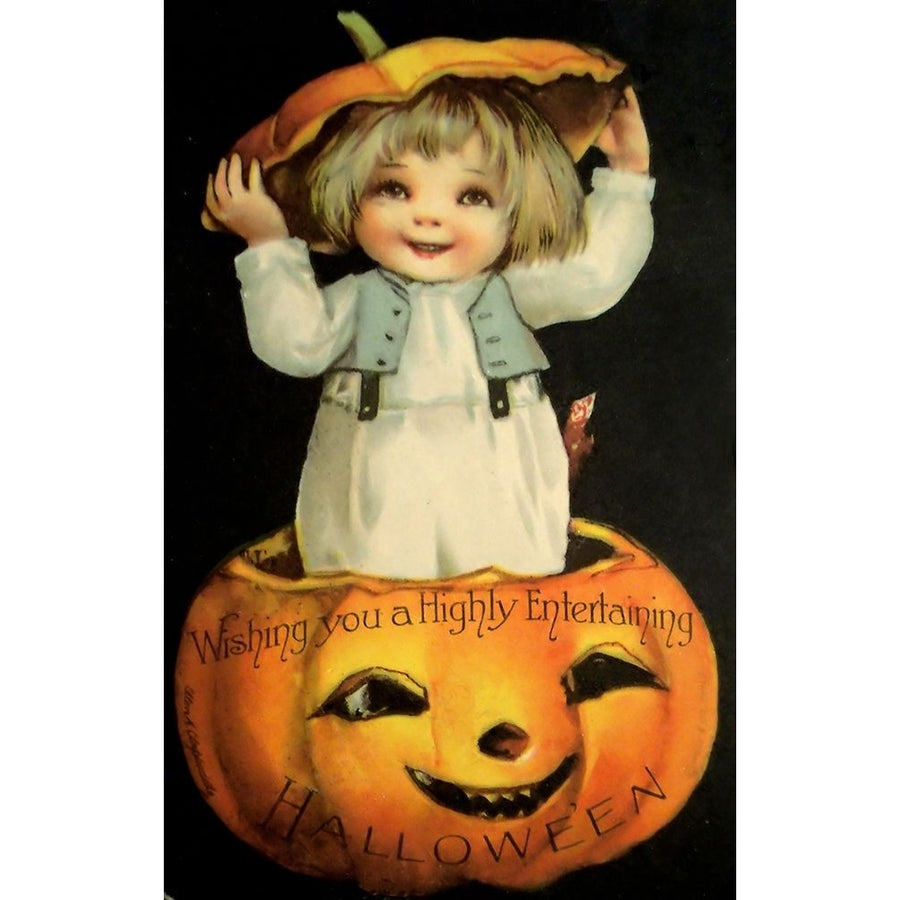 Halloween Pumpkin Head Child.tif Poster Print - Apple Collection Vintage-VARPDXVINAPP149777 Image 1