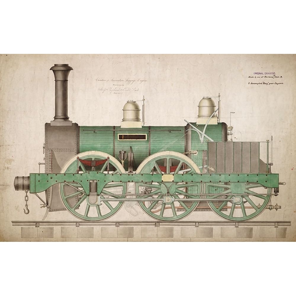 Vintage Train Poster Print - Apple Collection Vintage-VARPDXVINAPP169322 Image 1