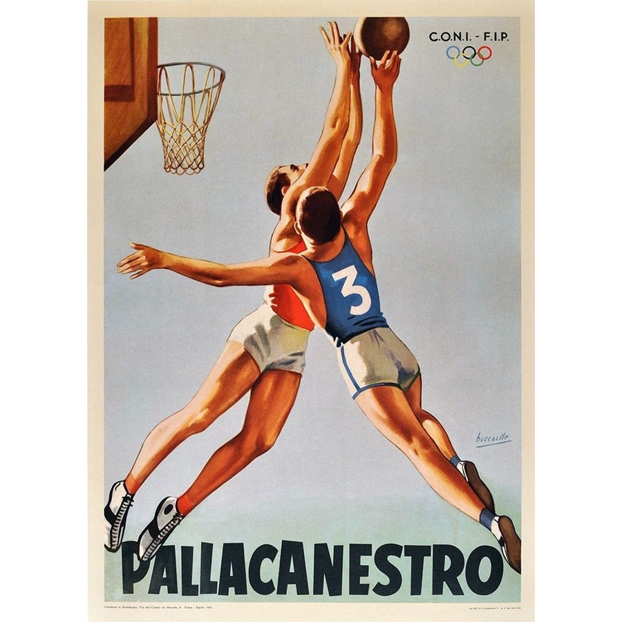 Basketball Pallacanestro Poster Print - Apple Collection Vintage-VARPDXVINAPP176546 Image 1