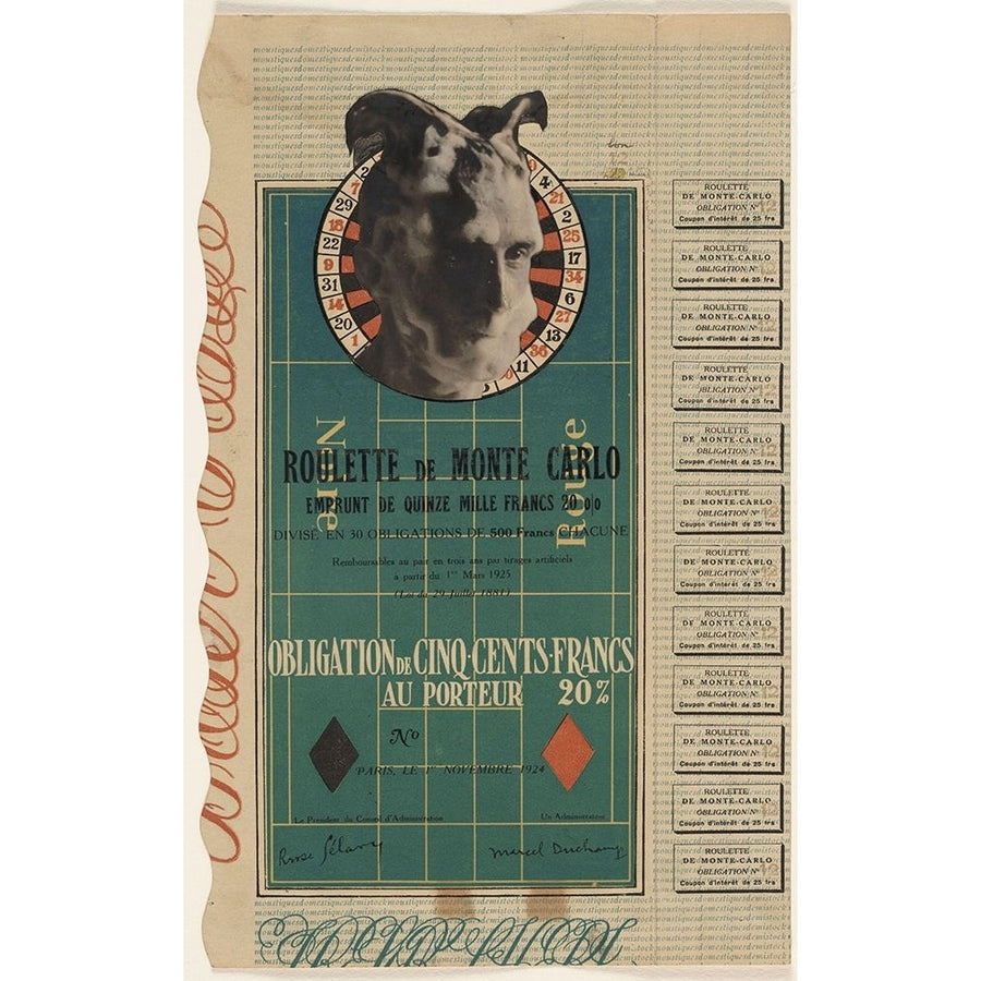 Marcel Duchamp - Monte Carlo Bond Poster Print - Apple Collection Vintage-VARPDXVINAPP273745 Image 1