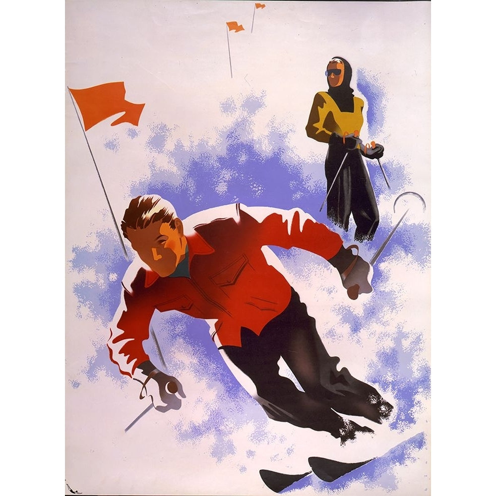 Downhill Skiing Poster Print - Apple Collection Vintage-VARPDXVINAPP277788 Image 1