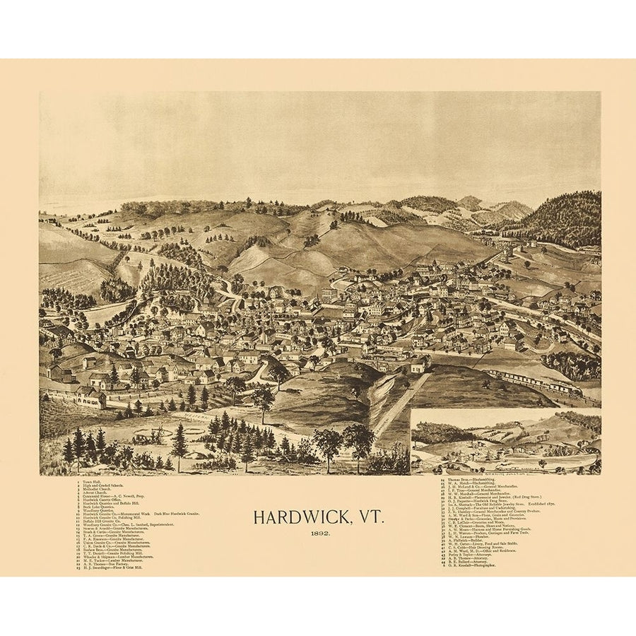 Hardwick Vermont - Norris 1892 Poster Print by Norris Norris-VARPDXVTHA0001 Image 1