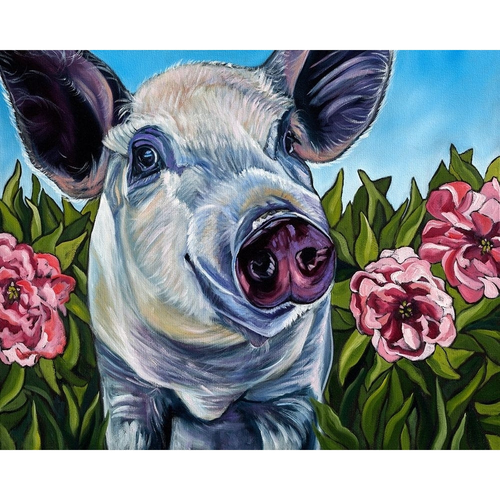 Pigs and Peonies Poster Print by Kathryn Wronski-VARPDXW1007D Image 1