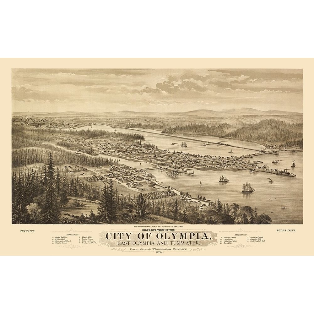 Olympia Washington - Glover 1879 Poster Print by Glover Glover-VARPDXWAOL0004 Image 1