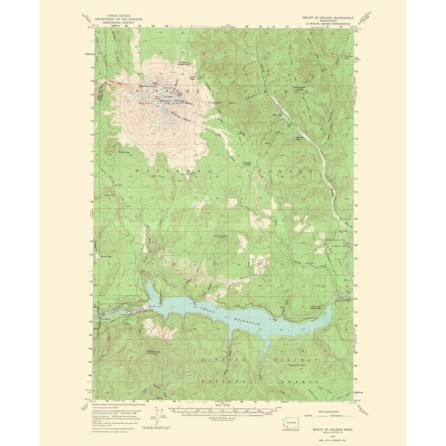 Mt St Helens Washington Quad - USGS 1968 by USGS-VARPDXWASH0001 Image 1