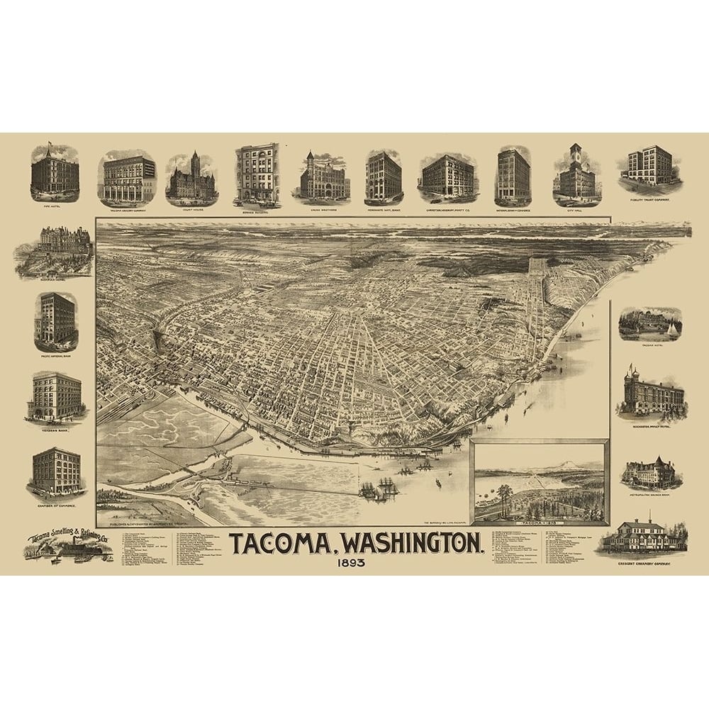 Tacoma Washington - Mcintyre 1893 Poster Print by Mcintyre Mcintyre-VARPDXWATA0002 Image 1