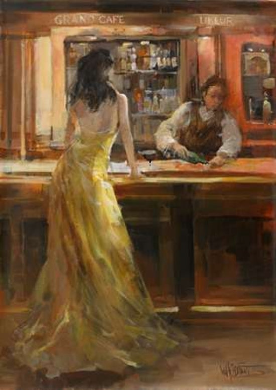 Lady in Grand Cafe Poster Print by Willem Haenraets-VARPDXWH200709 Image 1