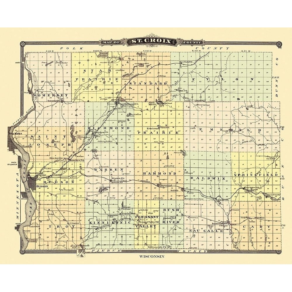 St Croix Wisconsin Landowner - Snyder 1878 Poster Print by Snyder Snyder-VARPDXWIST0002 Image 1