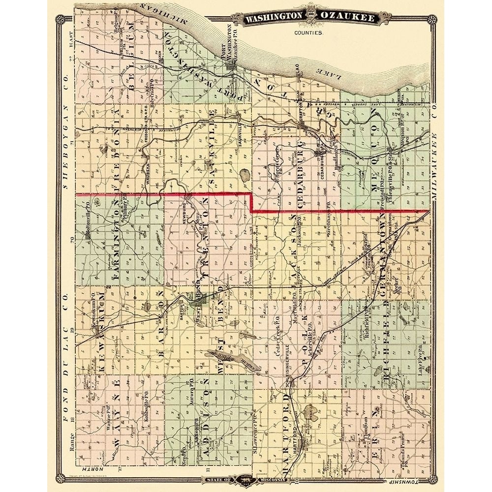 Washington Ozaukee Wisconsin Landowner Poster Print by Snyder Snyder-VARPDXWIWA0002 Image 1