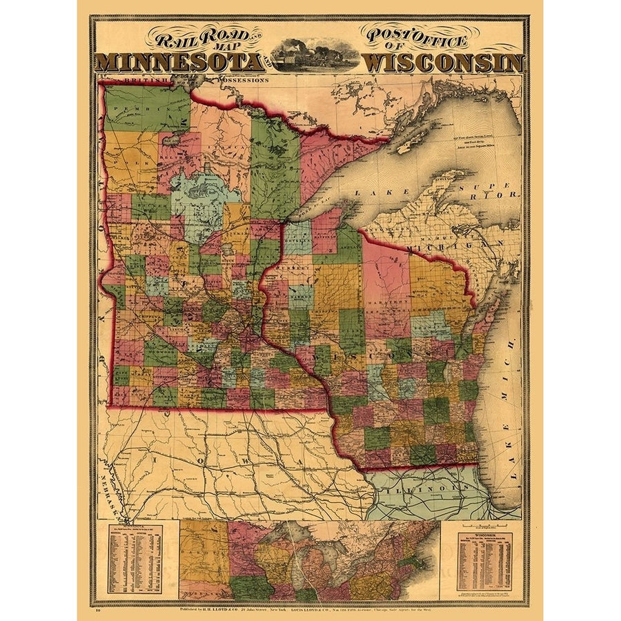 Minnesota Wisconsin - Lloyd 1871 by Lloyd-VARPDXWIZZ0010 Image 1