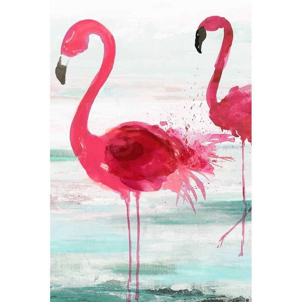 Beach Flamingoes Poster Print by Aimee Wilson-VARPDXWL215A Image 1