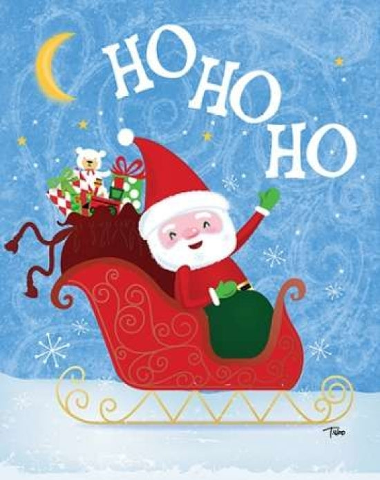 Santa Sleigh Poster Print by Teresa Woo-VARPDXWOO132 Image 1