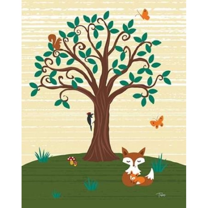 Grand Tree and Foxes Poster Print by Teresa Woo-VARPDXWOO156 Image 1